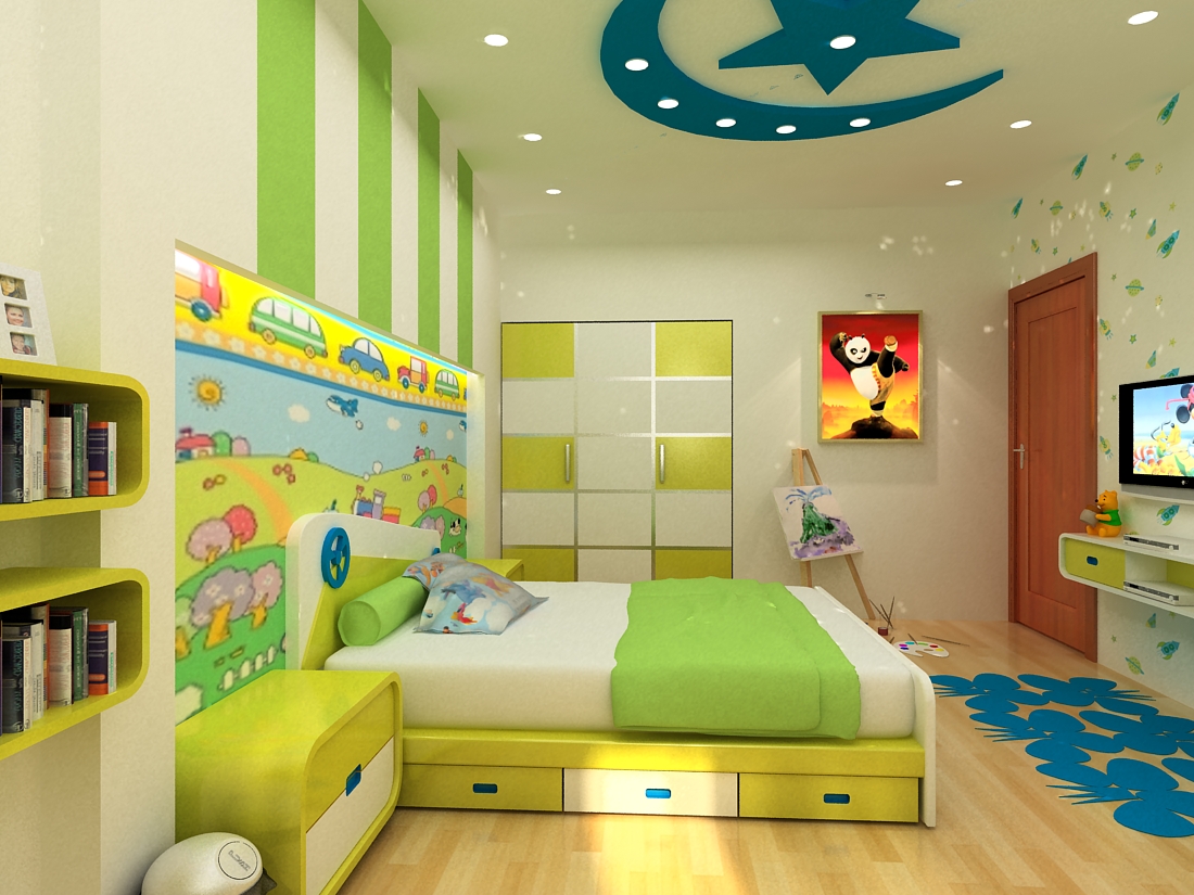 Phòng ngủ trẻ em luôn được quan tâm đặc biệt về màu sắc và bố trí công năng